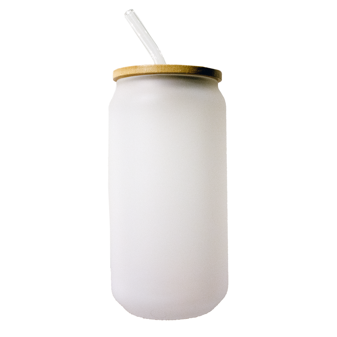 18 oz Sublimation Glass Can with Bamboo Lid Frosted - Pack of 12
