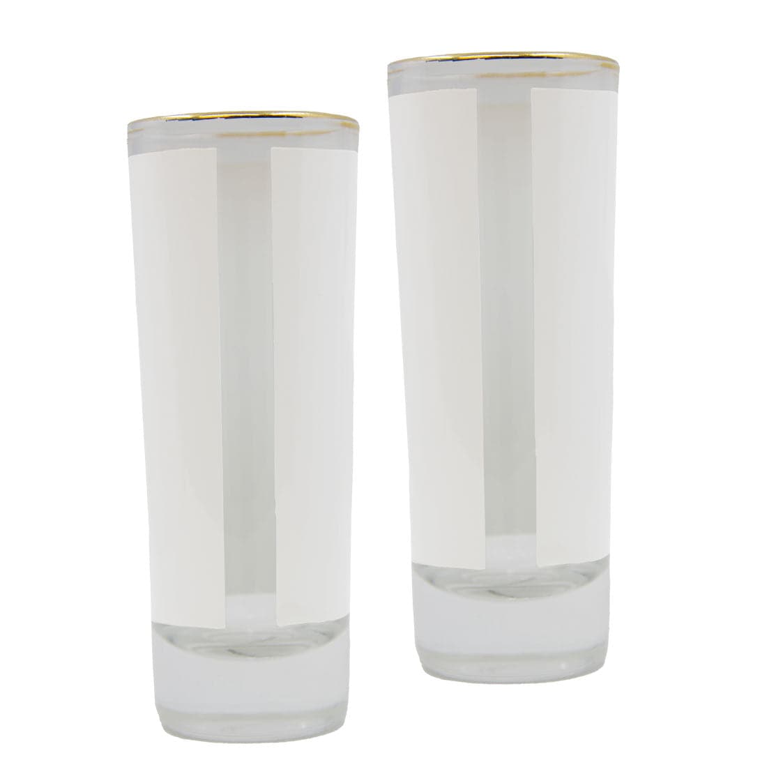 Pearl Coating™ 1.5oz Sublimation Shot Glass with Gold Rim - Pack of 12 - Joto Imaging Supplies US