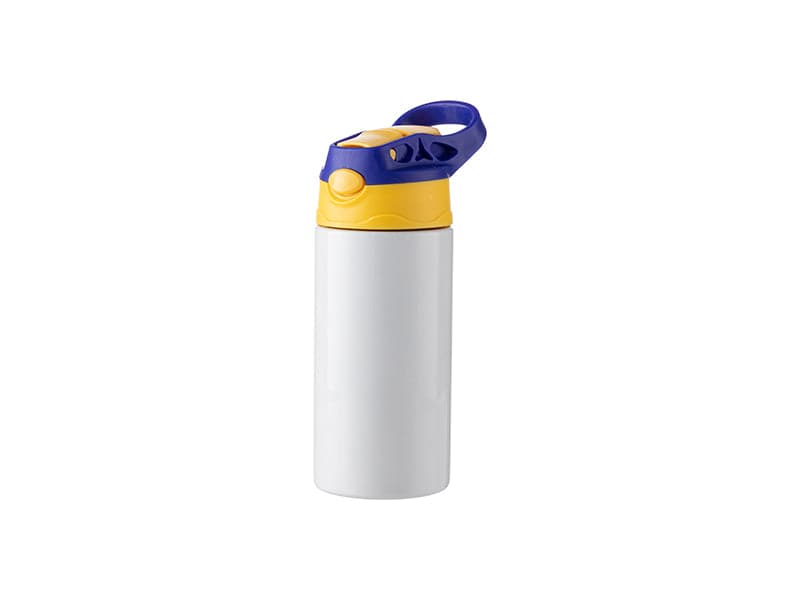 12oz Sublimation Kids Stainless Steel Bottle with Silicon Straw Cap - Case of 5