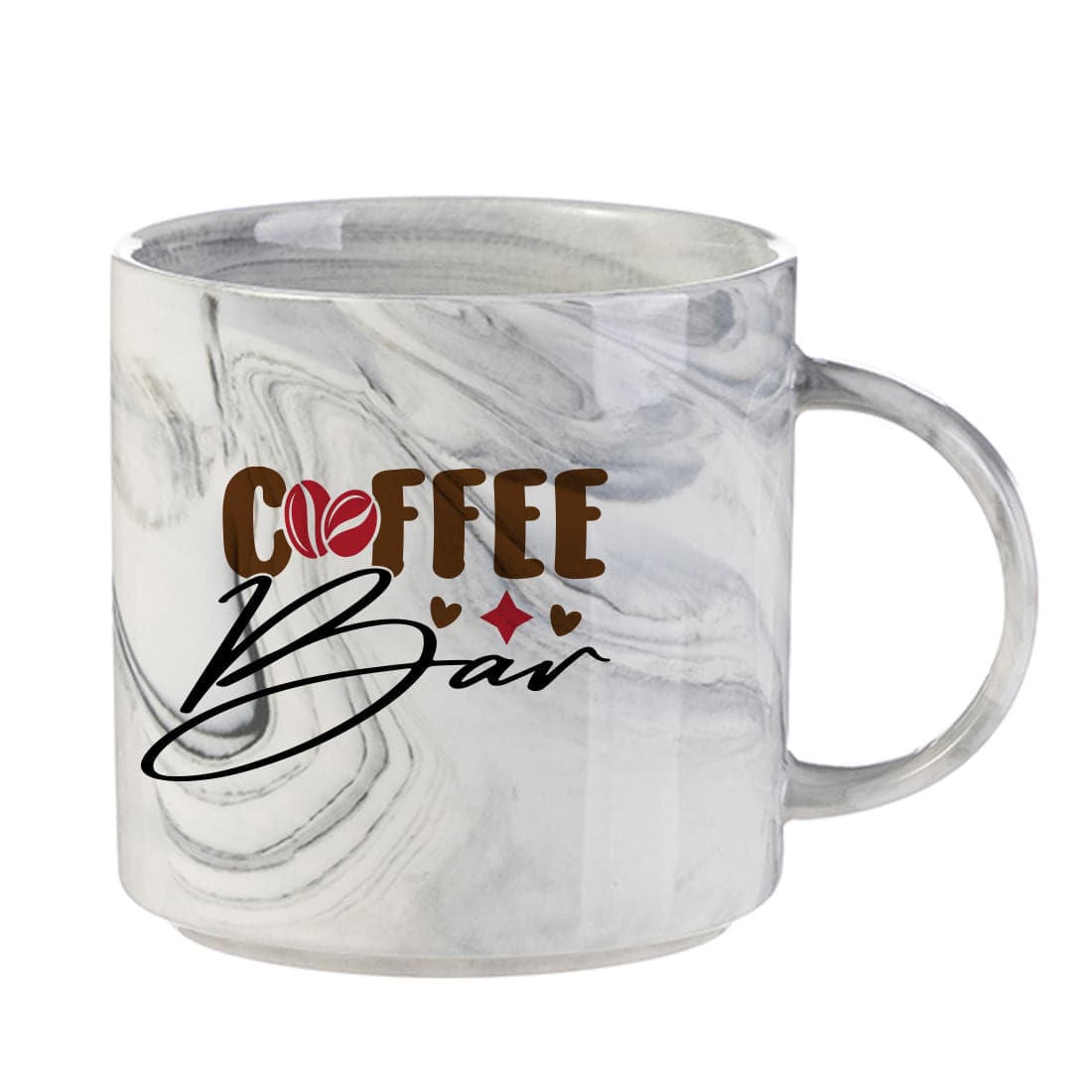 350 ml Sublimation Marble Texture Ceramic Gray Stackable Mug - Case of 36