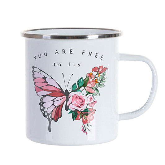 17 oz/500 ml Sublimation Enamel Cup with Flat Bottom - Pack of 6