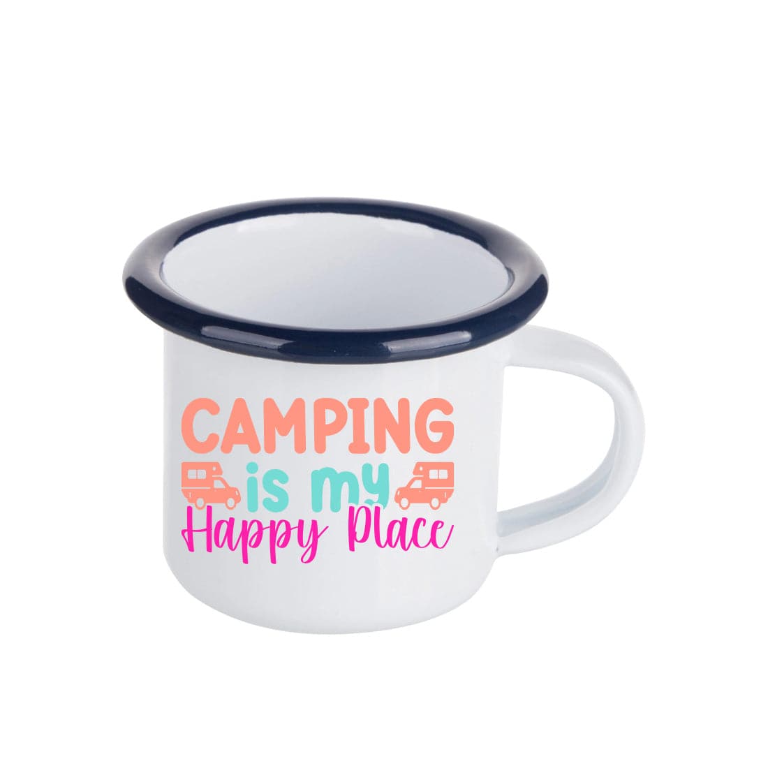 3 oz/100 ml Sublimation Enamel Mug with Blue Rim - Pack of 12