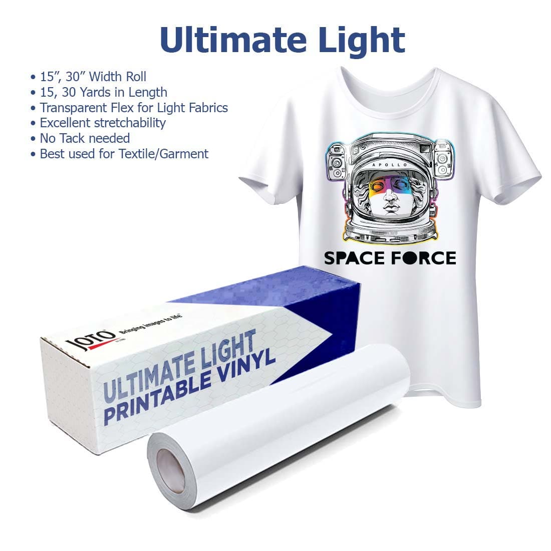 MultiPrint™ Ultimate Light Printable Heat Transfer Vinyl - Joto Imaging Supplies US