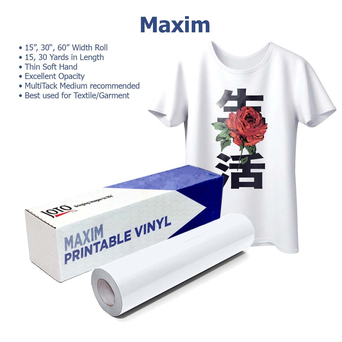 MultiPrint™ Maxim Printable Heat Transfer Vinyl - Joto Imaging Supplies US