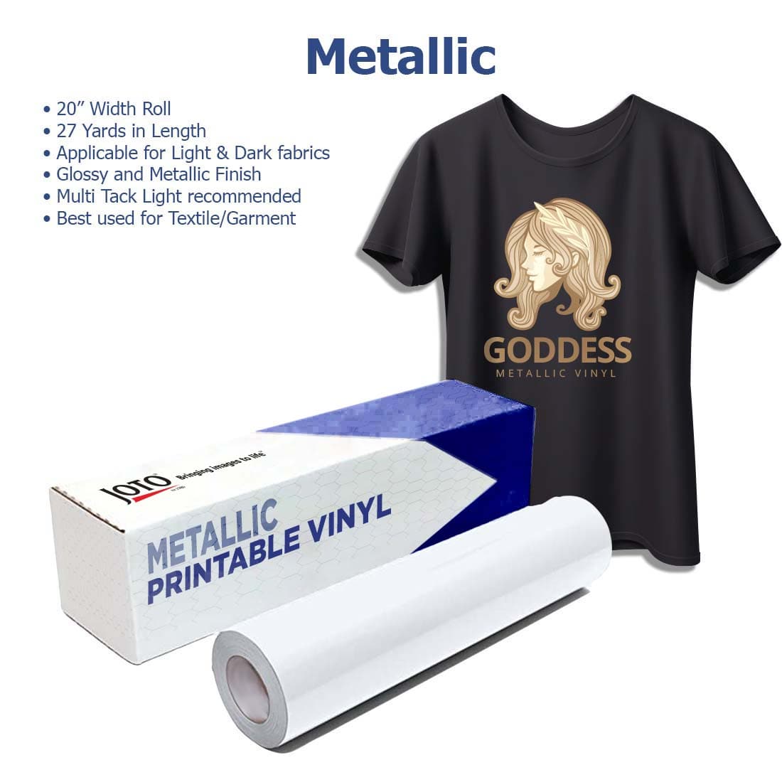 MultiPrint™ Metallic Printable Heat Transfer Vinyl - Joto Imaging Supplies US
