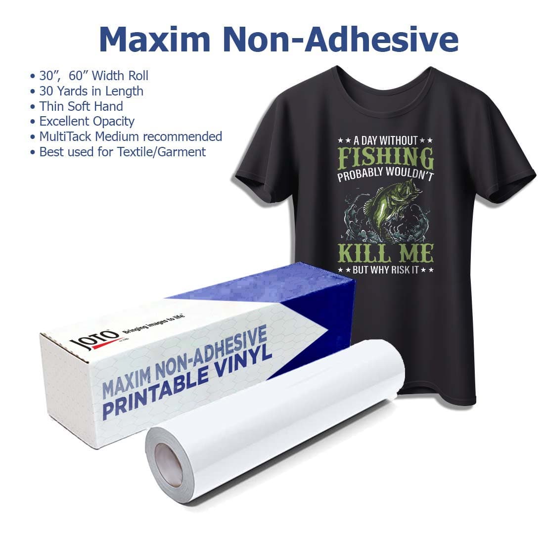 MultiPrint™ Maxim Non Adhesive Printable Heat Transfer Vinyl - Joto Imaging Supplies US
