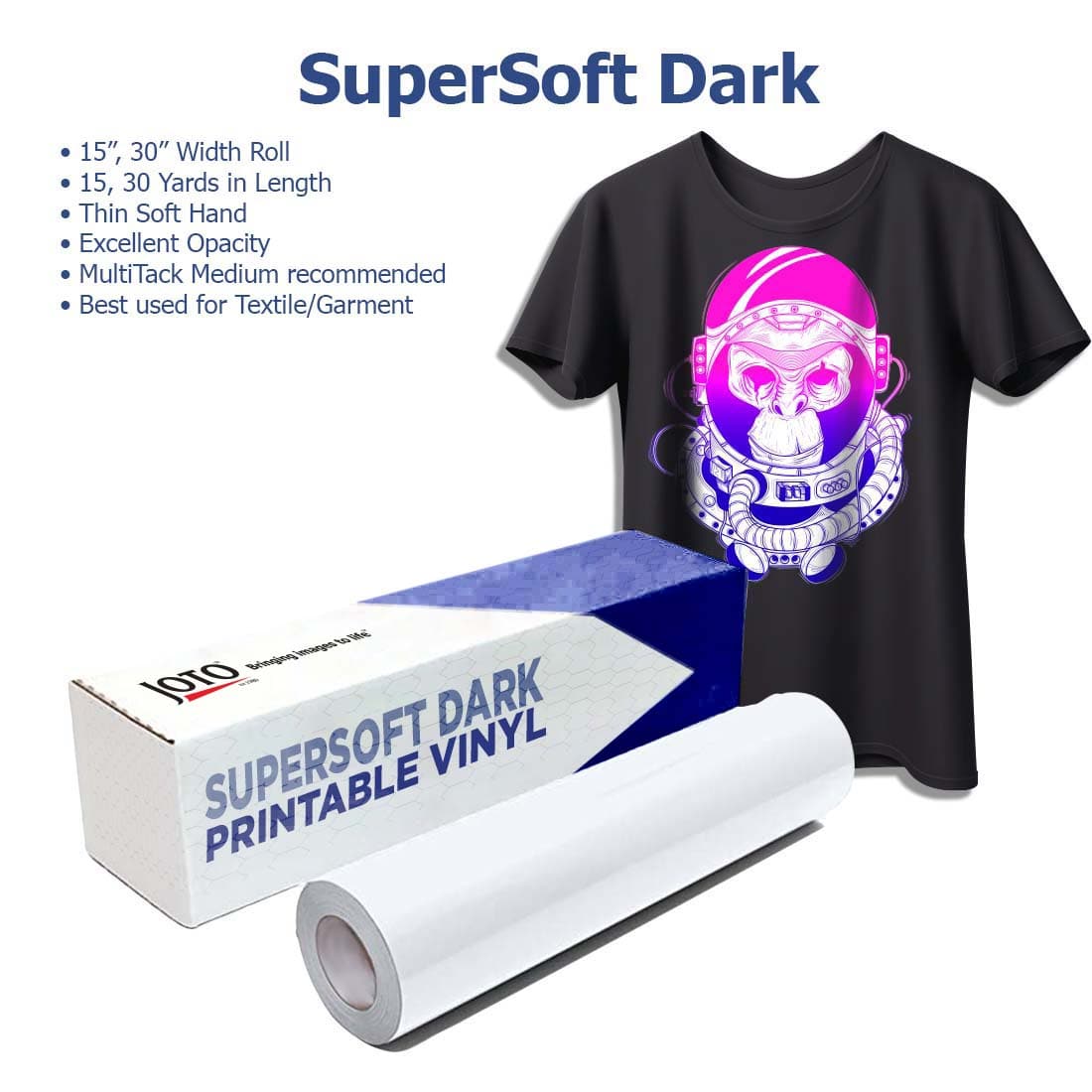 MultiPrint™ SuperSoft Dark Printable Heat Transfer Vinyl - Joto Imaging Supplies US