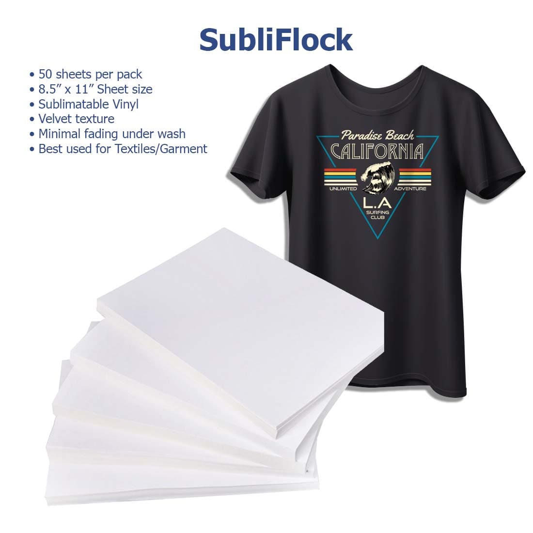 MultiPrint™ SubliFlock Printable Heat Transfer Vinyl - Joto Imaging Supplies US