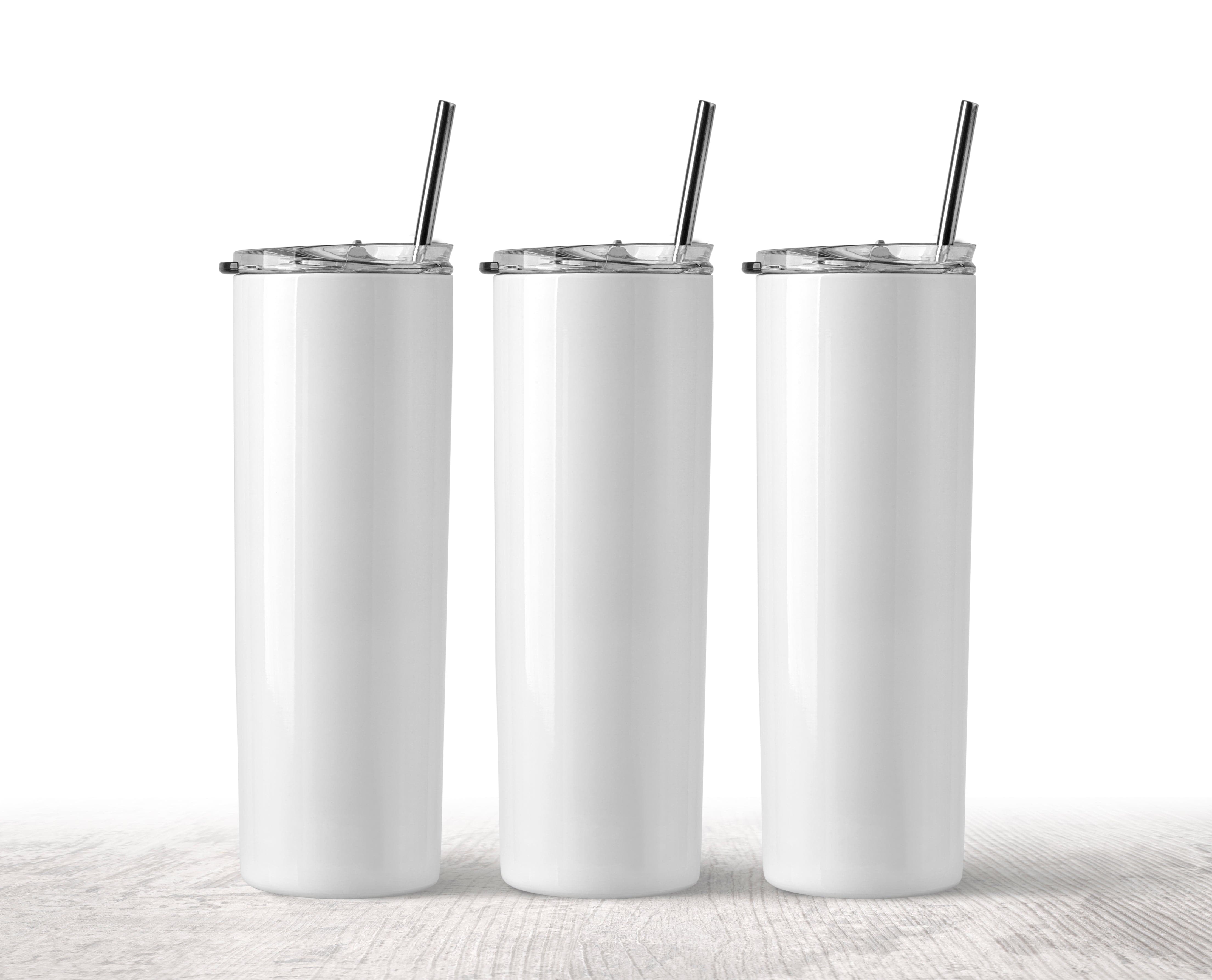 20 oz Sublimation Stainless Steel Tumbler with Straw & Lid - Pack of 5